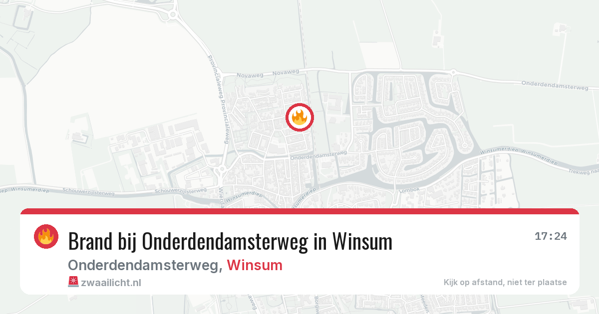 Brand bij Onderdendamsterweg in Winsum — 25 mei 2026