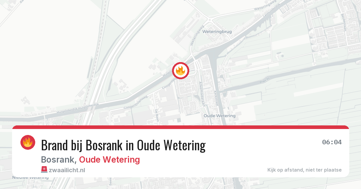 Brand bij Bosrank in Oude Wetering — 7 aug 2026