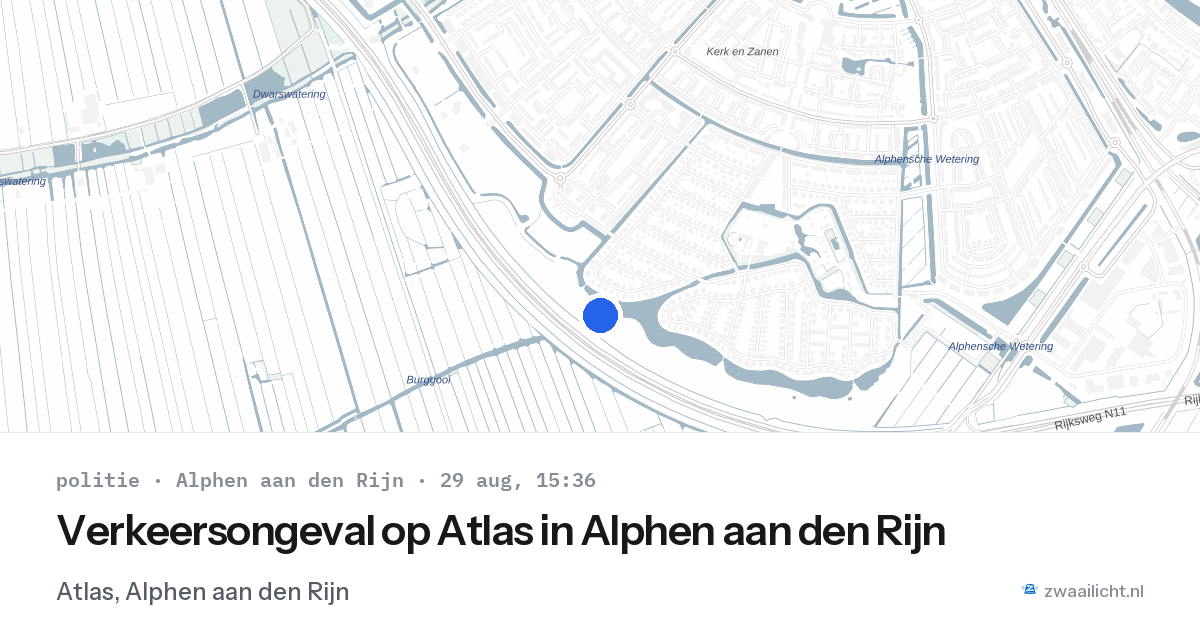 Verkeersongeval op Atlas in Alphen aan den Rijn — 29 aug 2026
