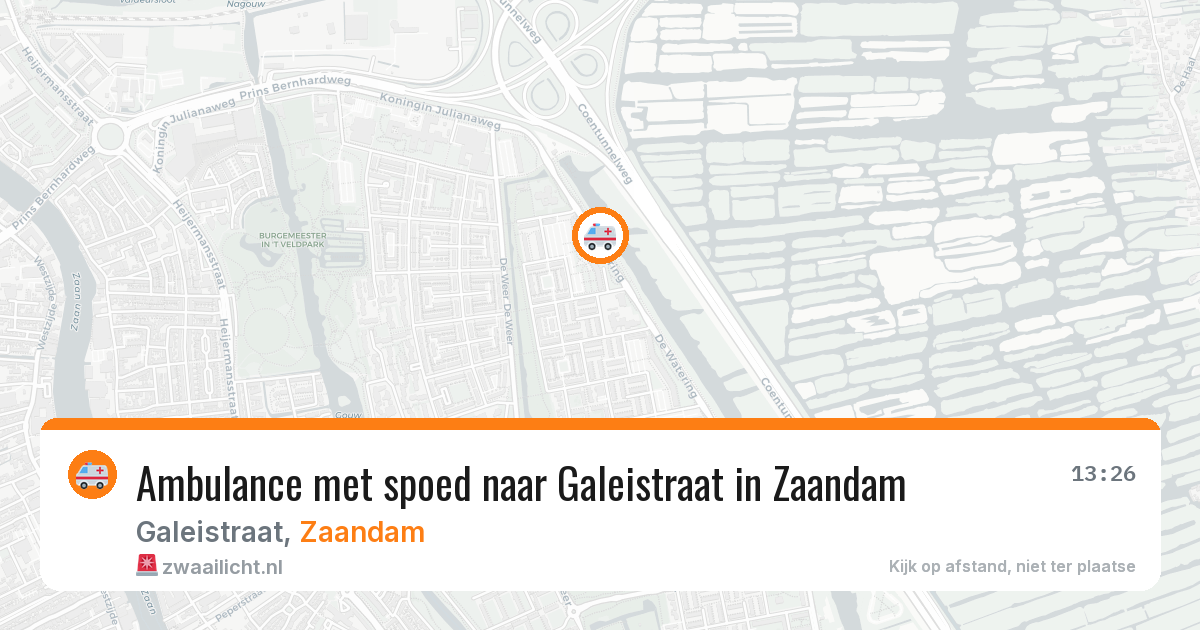 Ambulance met spoed naar Galeistraat in Zaandam — 10 jun 2026