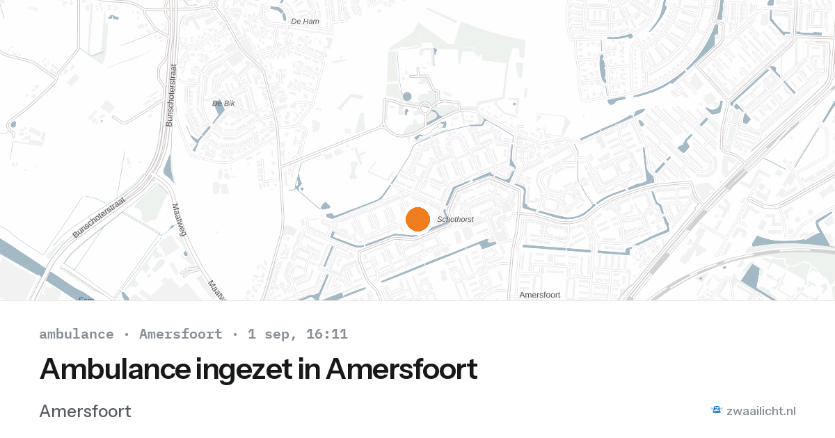 Ambulance ingezet in Amersfoort — 1 sep 2026