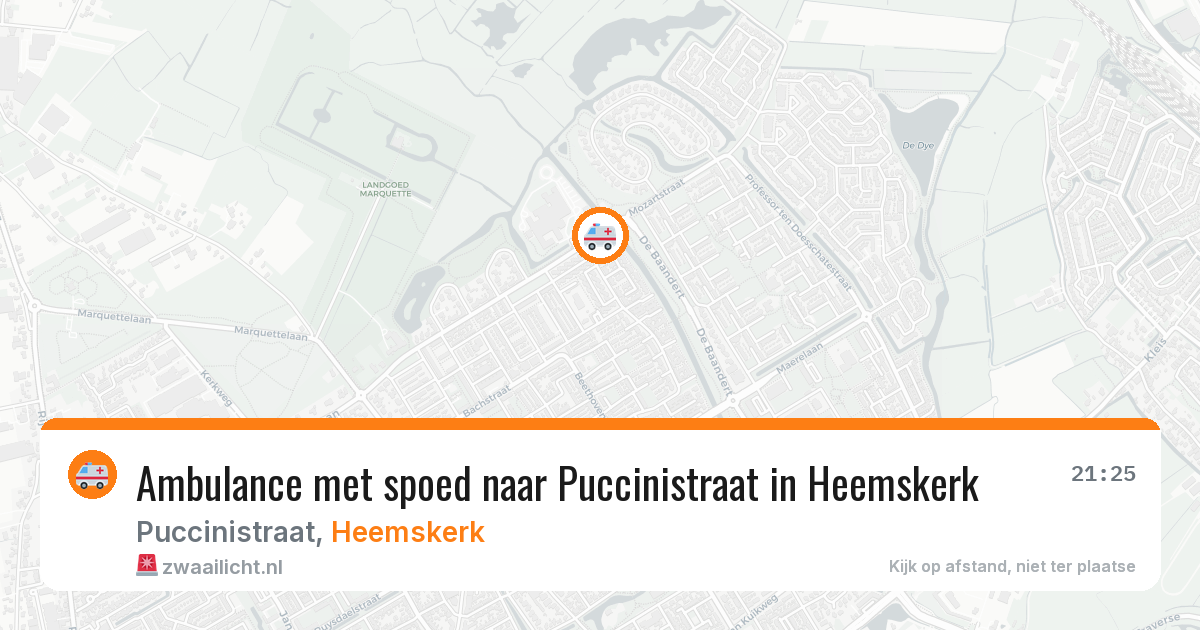 Ambulance met spoed naar Puccinistraat in Heemskerk — 31 mrt 2026