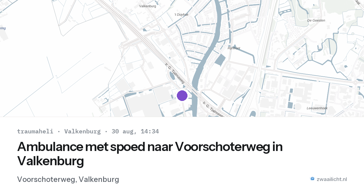 Ambulance met spoed naar Voorschoterweg in Valkenburg — 30 aug 2026