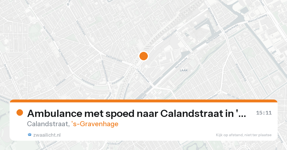 Ambulance met spoed naar Calandstraat in 's-Gravenhage — 24 aug 2026