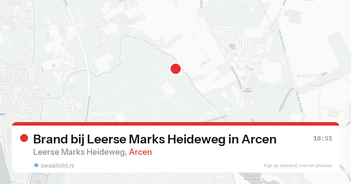 Brand bij Leerse Marks Heideweg in Arcen — 17 aug 2026