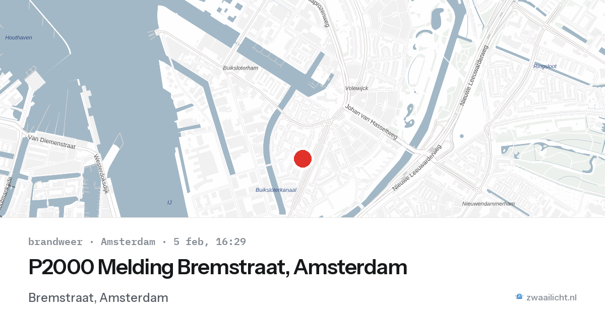 P2000 Melding Bremstraat, Amsterdam — 5 feb 2026