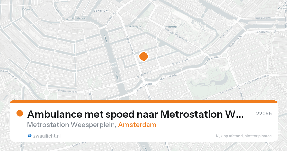 Ambulance met spoed naar Metrostation Weesperplein in Amsterdam — 16 aug 2026