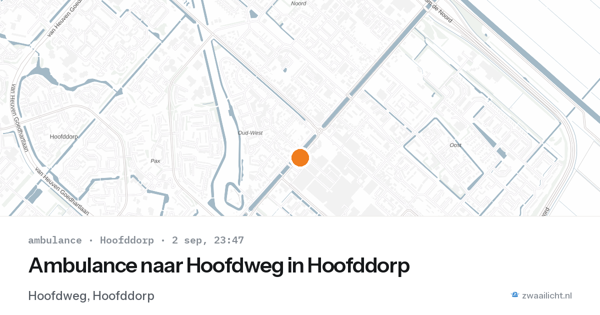 Ambulance naar Hoofdweg in Hoofddorp — 2 sep 2026