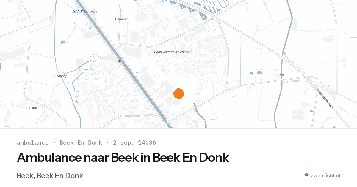 Ambulance naar Beek in Beek En Donk — 2 sep 2026