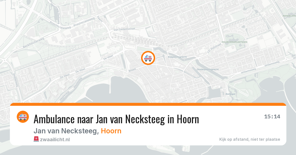 Ambulance naar Jan van Necksteeg in Hoorn — 6 aug 2026