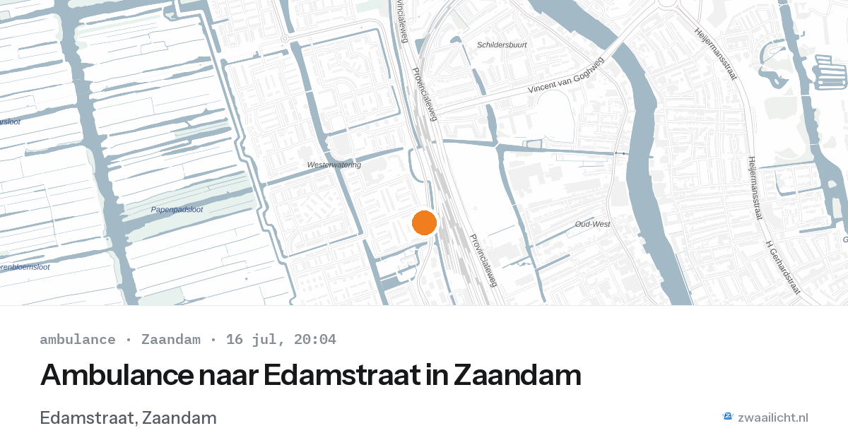 Ambulance naar Edamstraat in Zaandam — 16 jul 2026