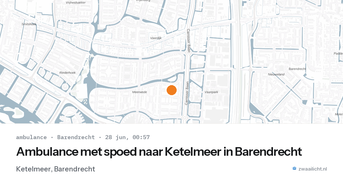 Ambulance met spoed naar Ketelmeer in Barendrecht — 27 jun 2026