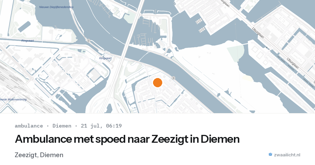 Ambulance met spoed naar Zeezigt in Diemen — 21 jul 2026