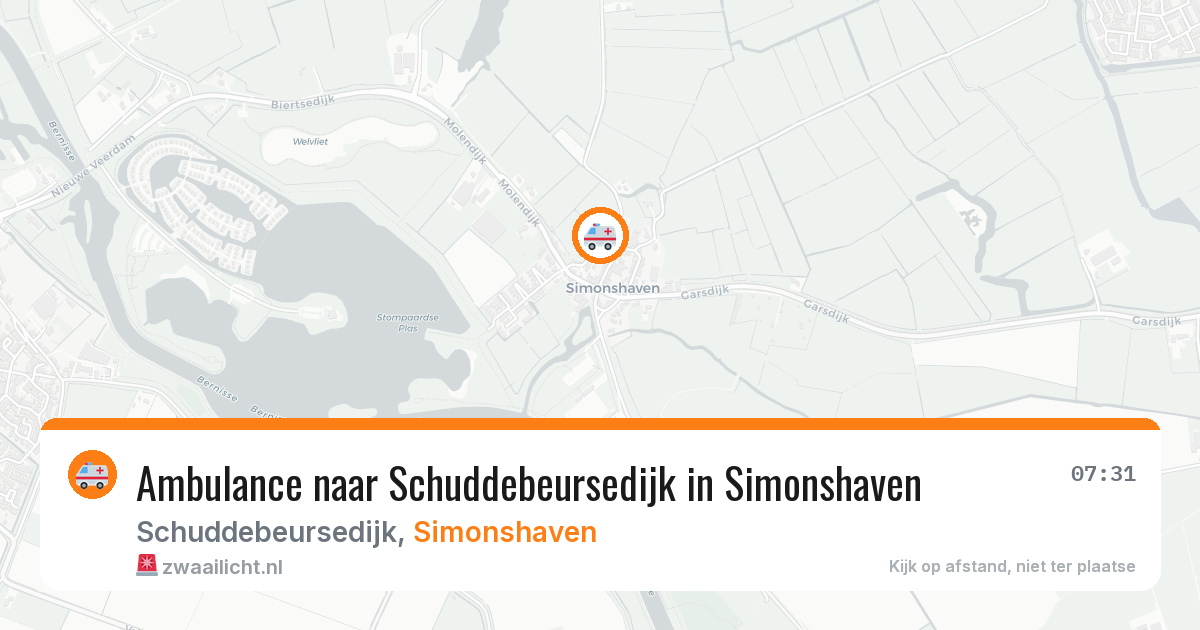 Ambulance naar Schuddebeursedijk in Simonshaven — 12 jul 2026