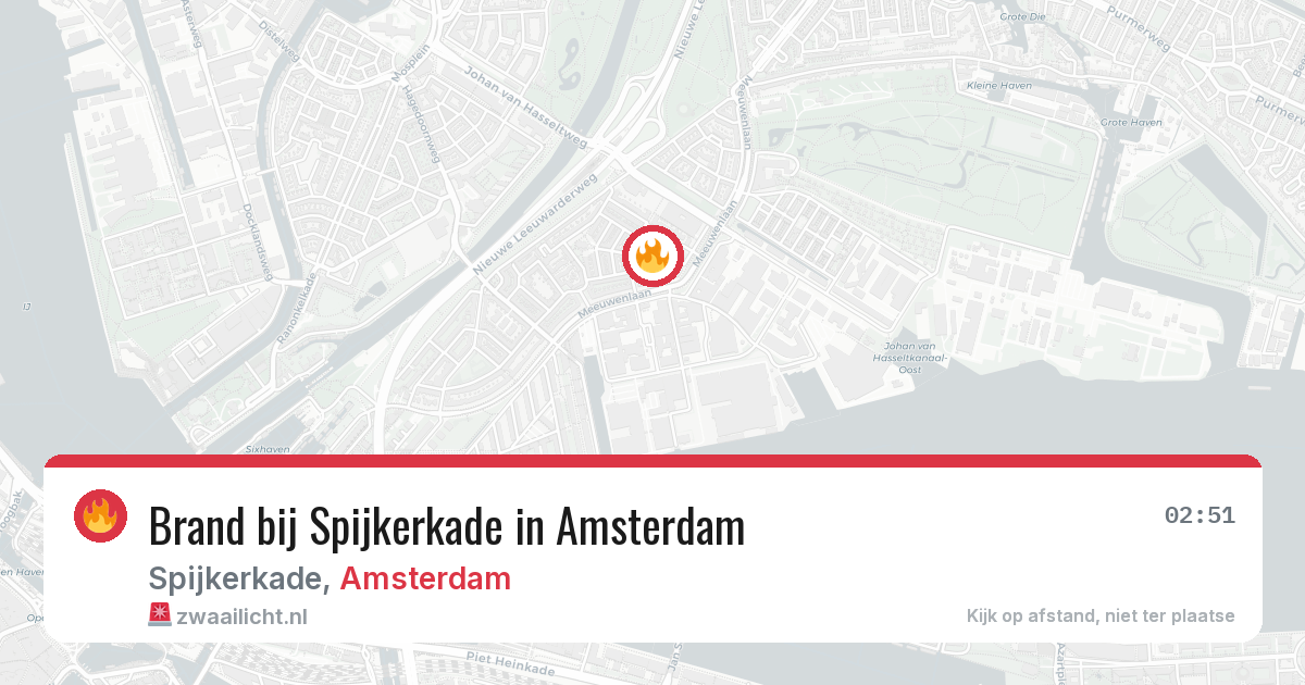 Brand bij Spijkerkade in Amsterdam — 13 jun 2026