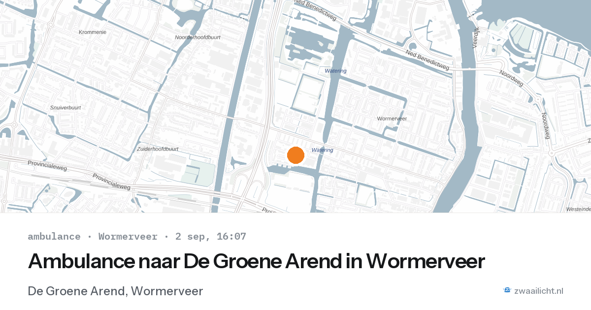 Ambulance naar De Groene Arend in Wormerveer — 2 sep 2026