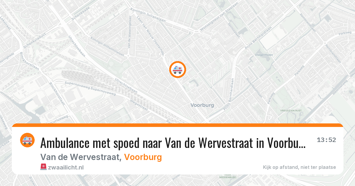 Ambulance met spoed naar Van de Wervestraat in Voorburg — 10 jun 2026