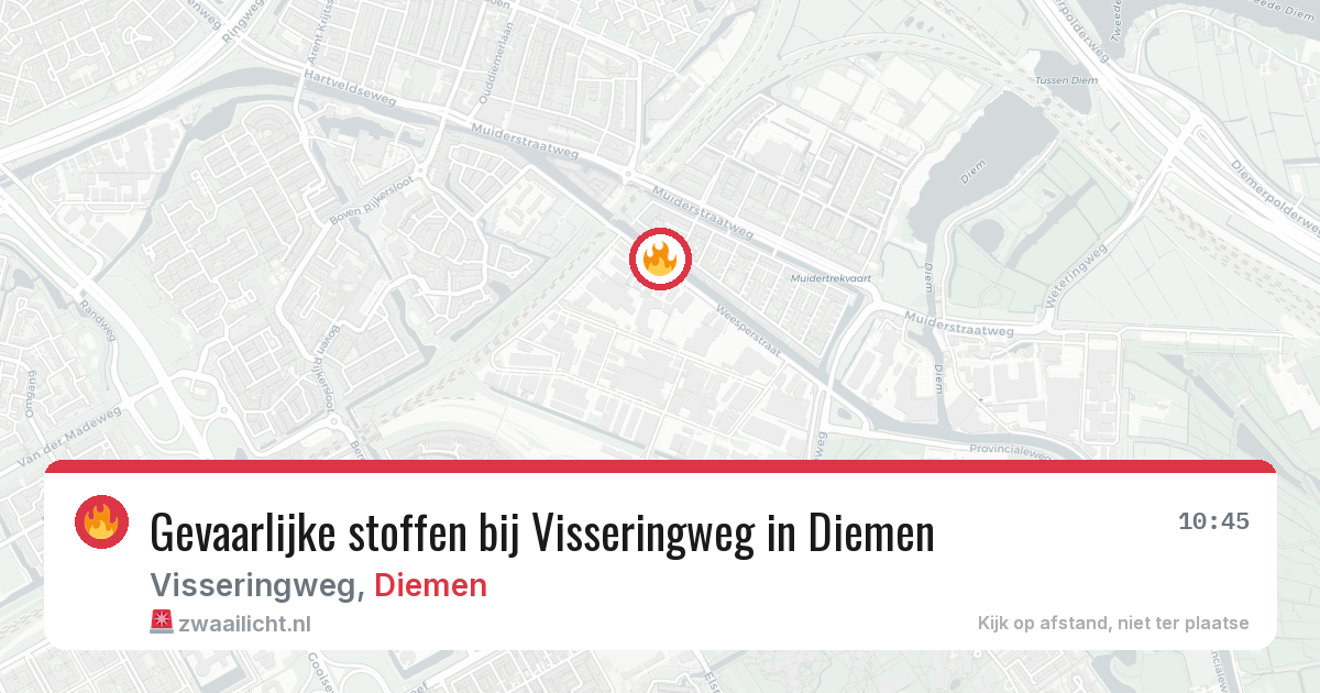 Gevaarlijke stoffen bij Visseringweg in Diemen — 7 mei 2026