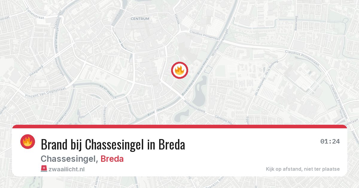 Brand bij Chassesingel in Breda — 15 mei 2026