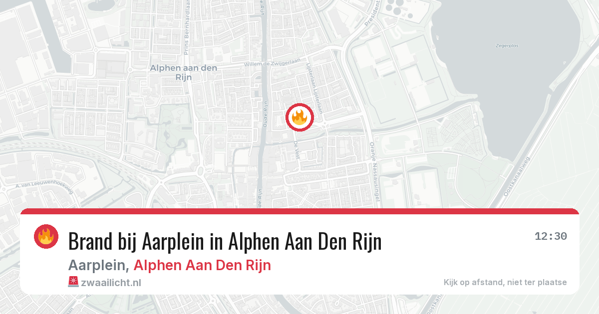 Brand bij Aarplein in Alphen Aan Den Rijn — 20 jun 2026