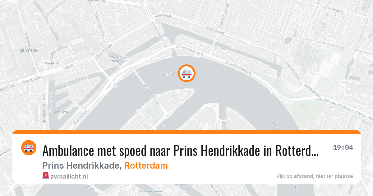 Ambulance met spoed naar Prins Hendrikkade in Rotterdam — 17 mei 2026