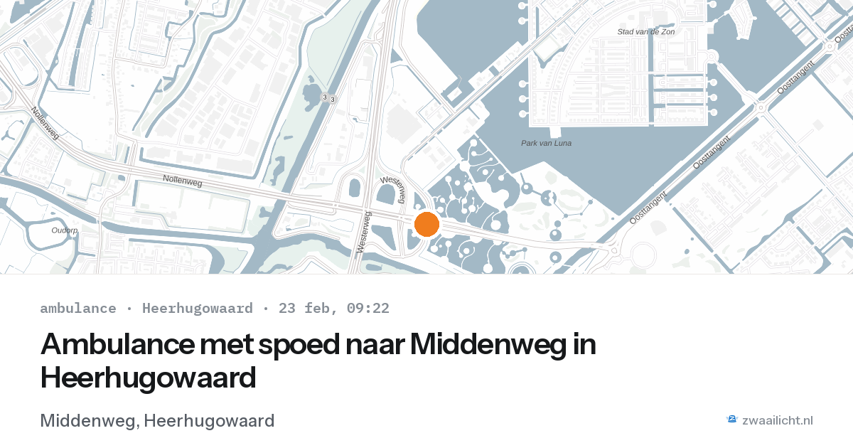 Ambulance met spoed naar Middenweg in Heerhugowaard — 23 feb 2026