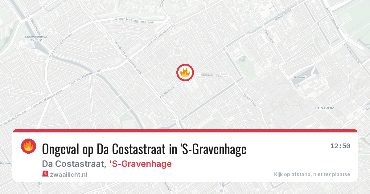 Ongeval op Da Costastraat in 'S-Gravenhage — 19 mei 2026