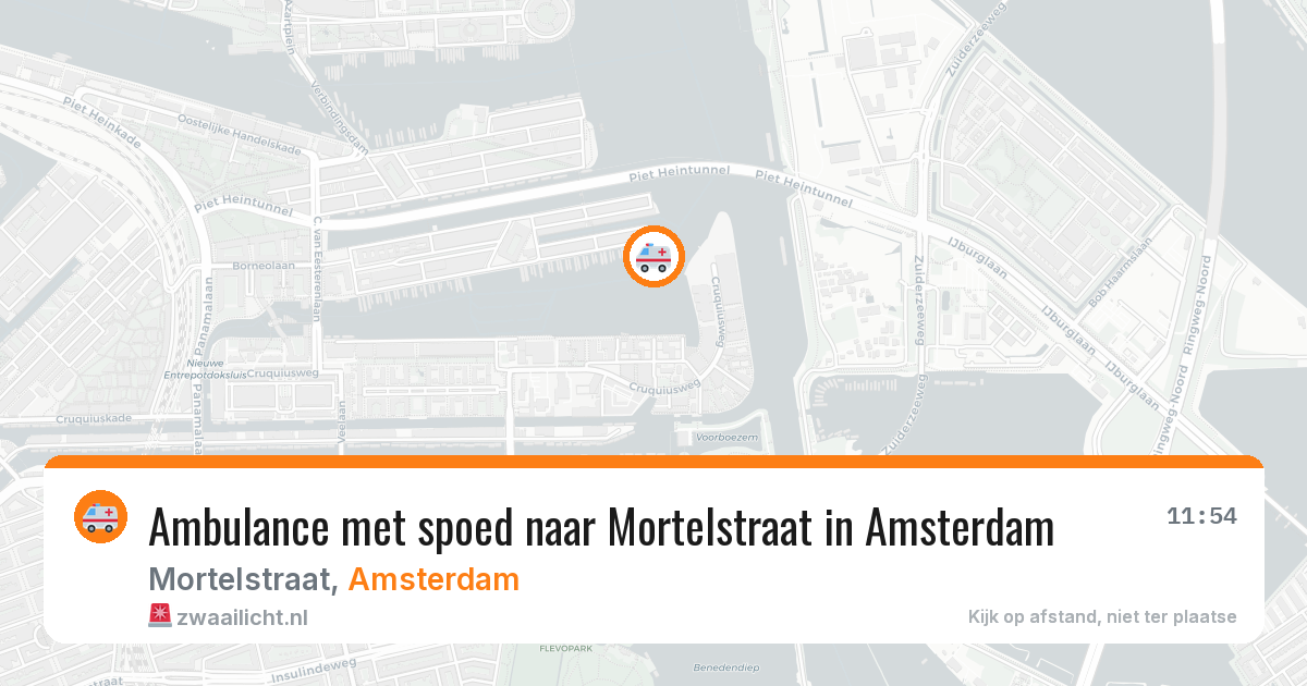 Ambulance met spoed naar Mortelstraat in Amsterdam — 28 jun 2026