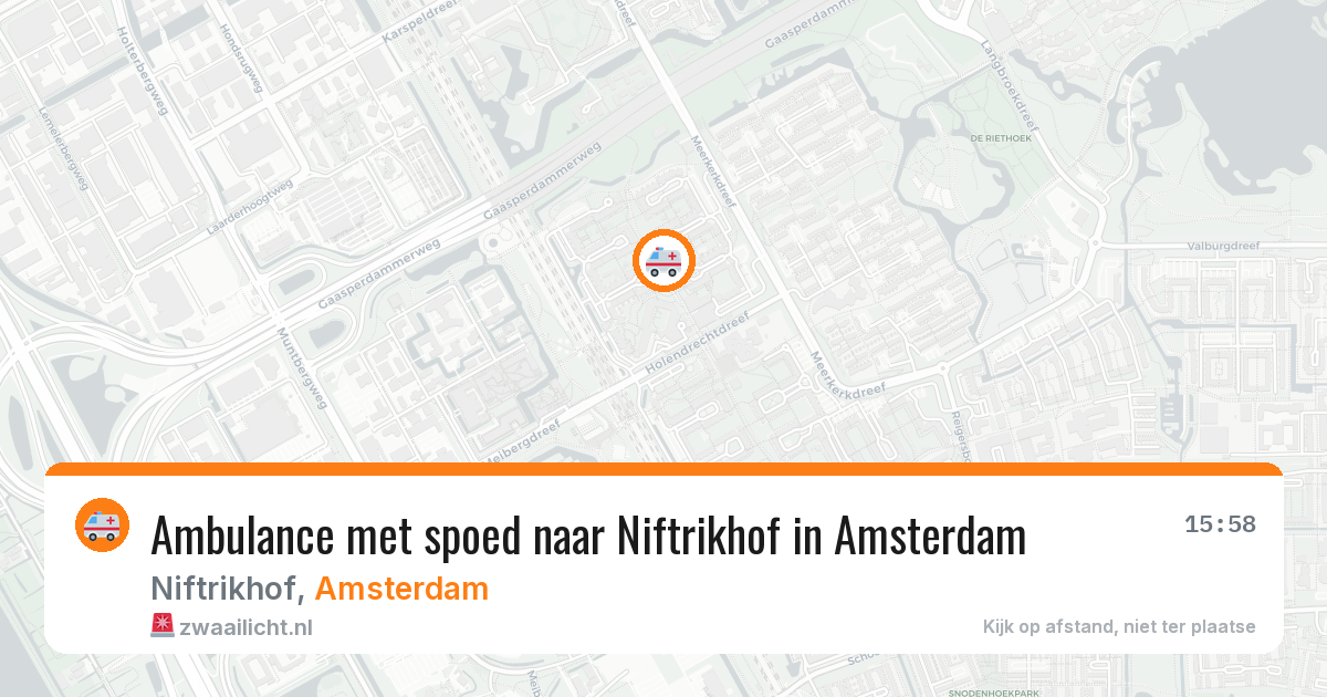 Ambulance met spoed naar Niftrikhof in Amsterdam — 23 mrt 2026