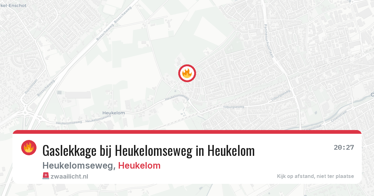 Gaslekkage bij Heukelomseweg in Heukelom — 3 aug 2026