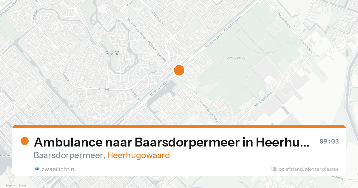 Ambulance naar Baarsdorpermeer in Heerhugowaard — 20 aug 2026
