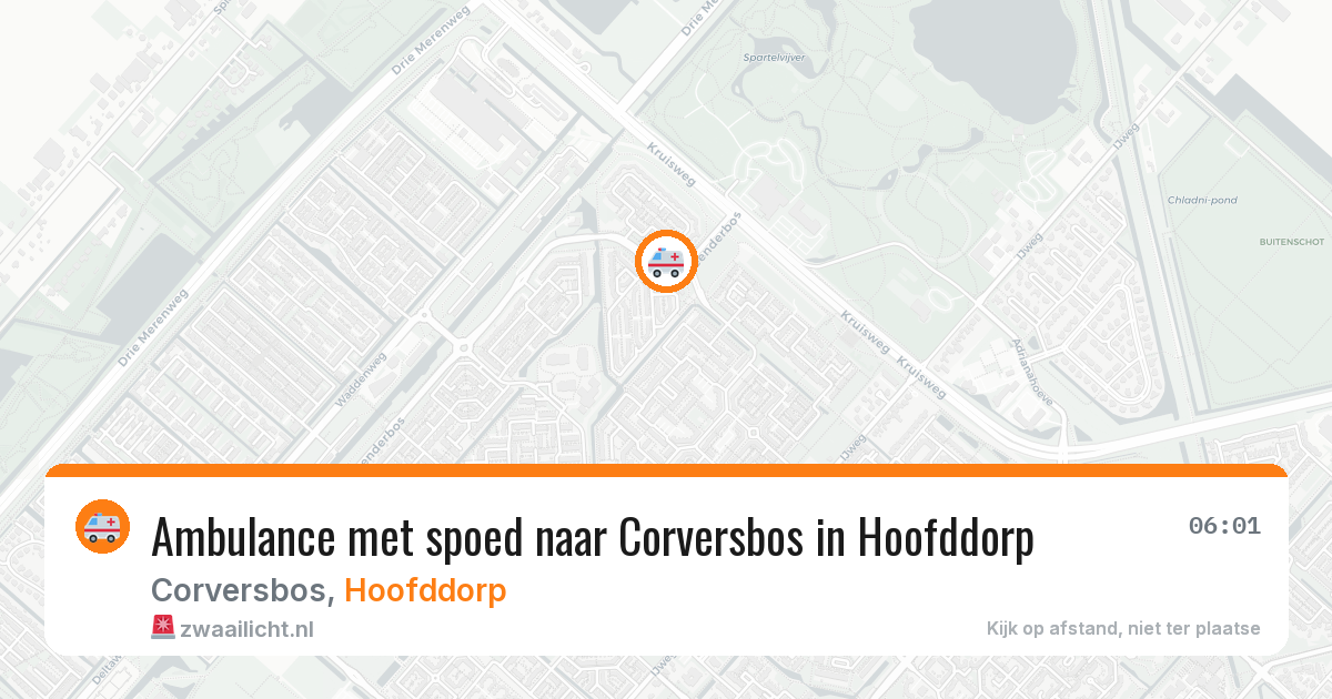 Ambulance met spoed naar Corversbos in Hoofddorp — 7 aug 2026