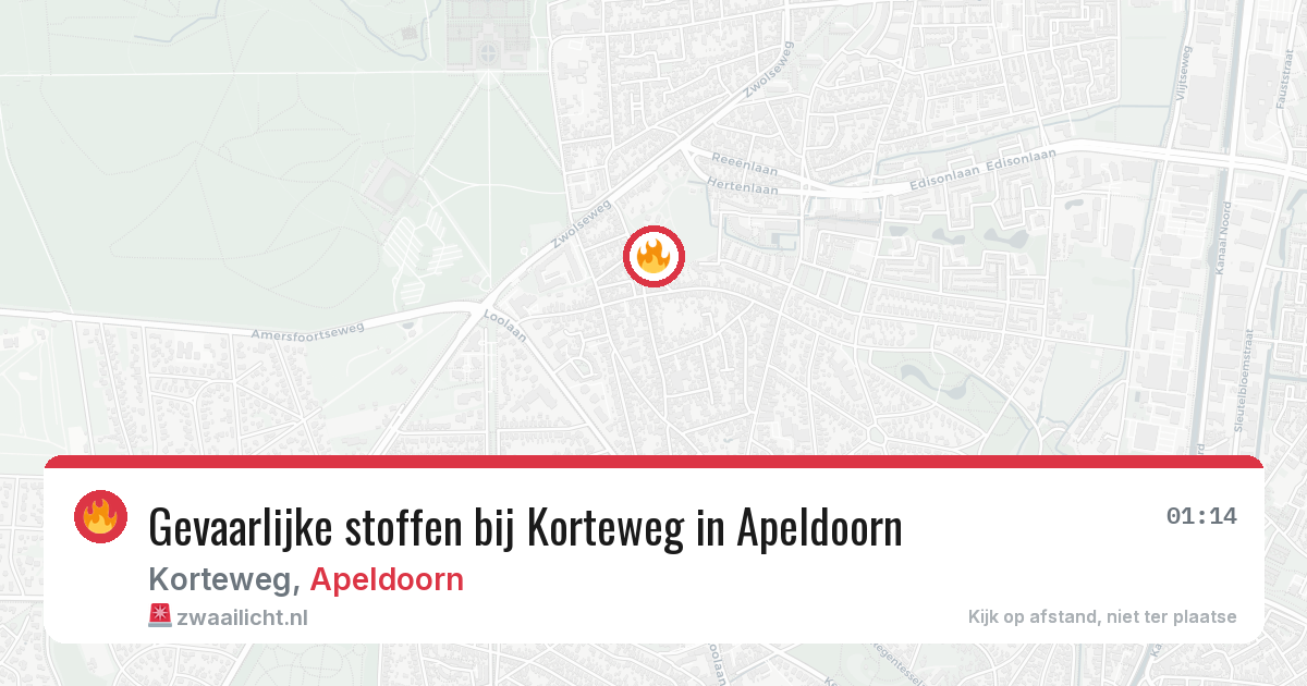 Gevaarlijke stoffen bij Korteweg in Apeldoorn — 22 mei 2026