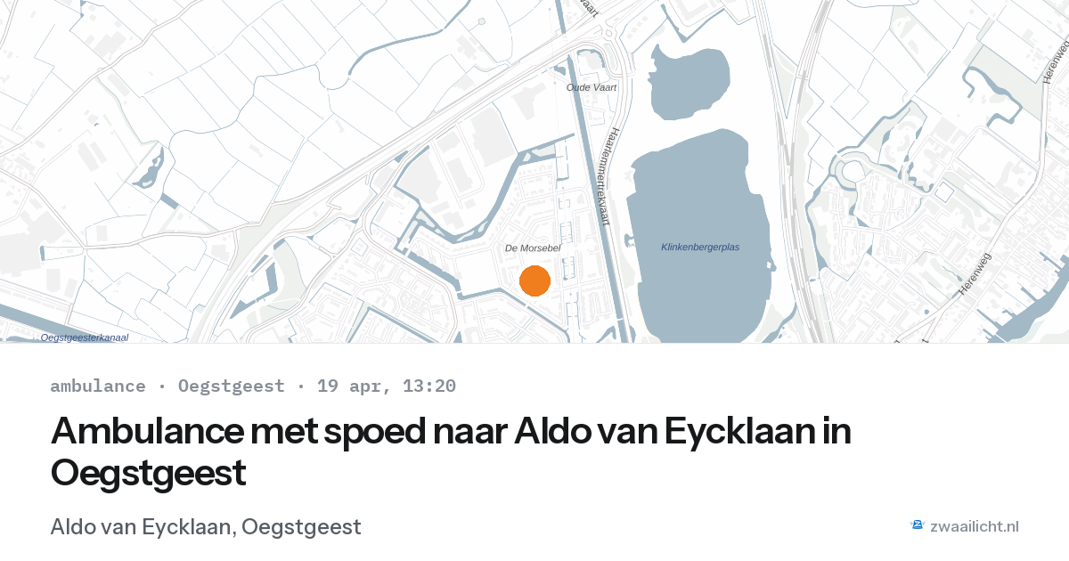 Ambulance met spoed naar Aldo van Eycklaan in Oegstgeest — 19 apr 2026