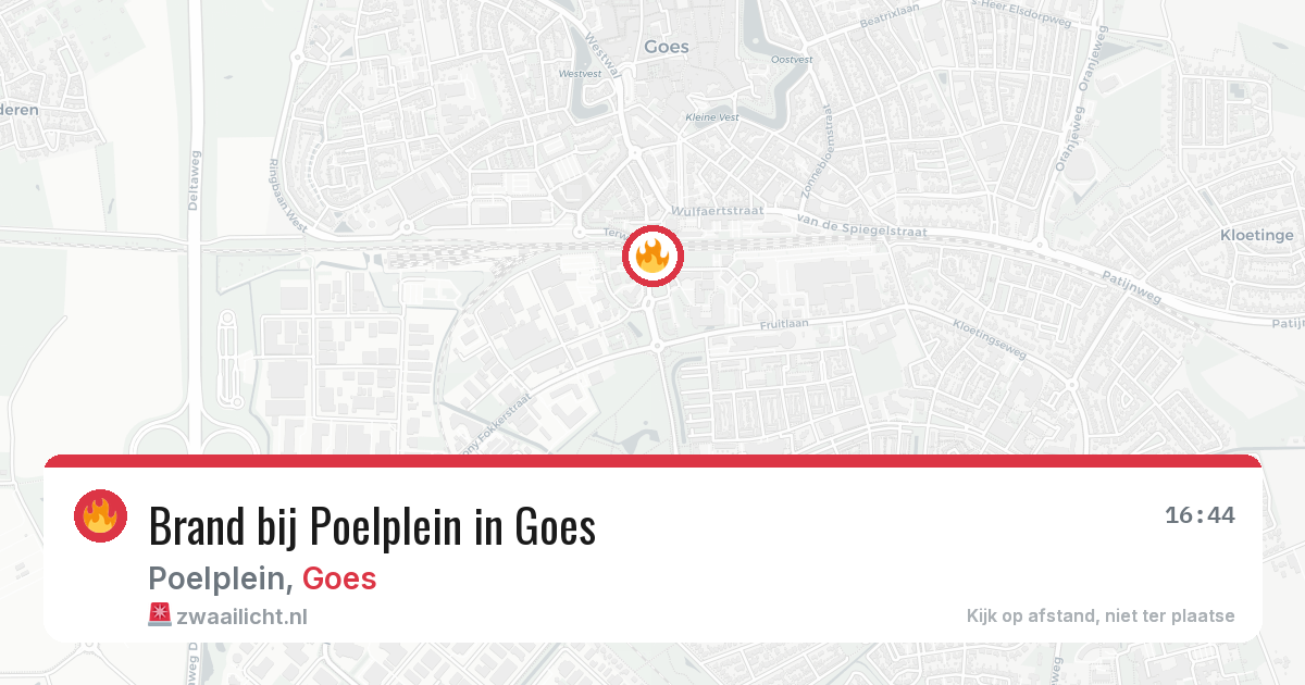 Brand bij Poelplein in Goes — 6 aug 2026