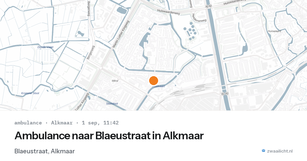 Ambulance naar Blaeustraat in Alkmaar — 1 sep 2026
