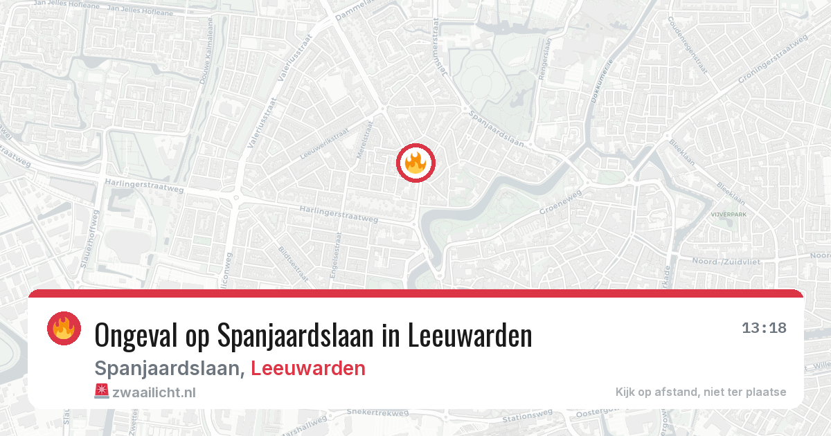 Ongeval op Spanjaardslaan in Leeuwarden — 27 jul 2026