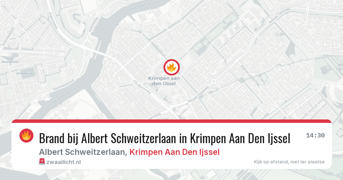 Brand bij Albert Schweitzerlaan in Krimpen Aan Den Ijssel — 13 aug 2026