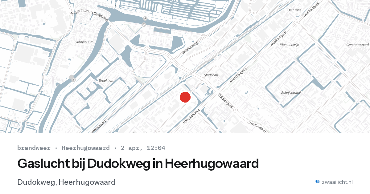 Gaslucht bij Dudokweg in Heerhugowaard — 2 apr 2026