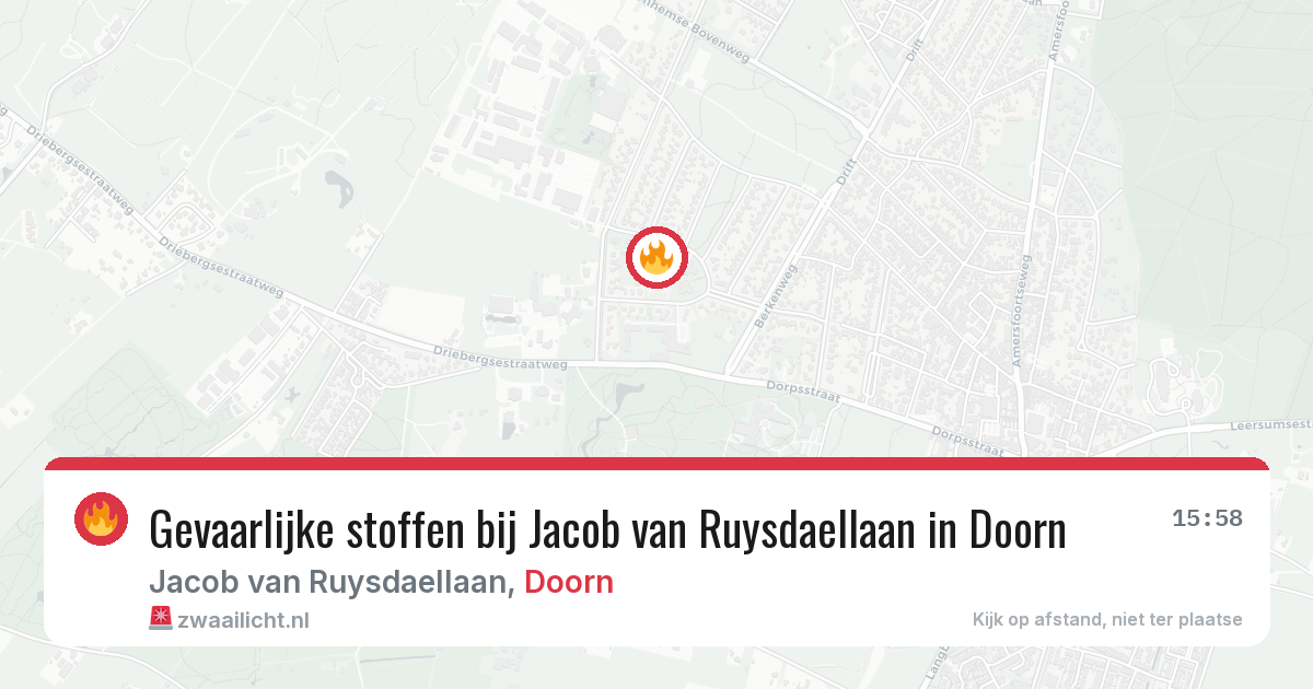 Gevaarlijke stoffen bij Jacob van Ruysdaellaan in Doorn — 8 mei 2026