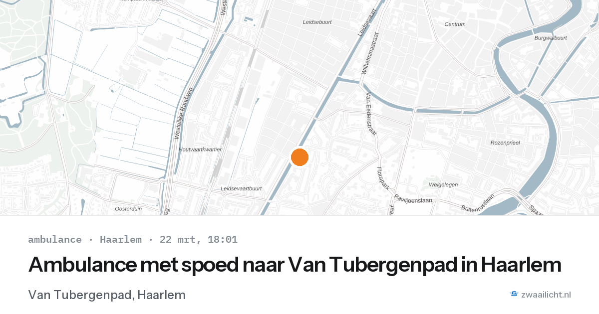 Ambulance met spoed naar Van Tubergenpad in Haarlem — 22 mrt 2026