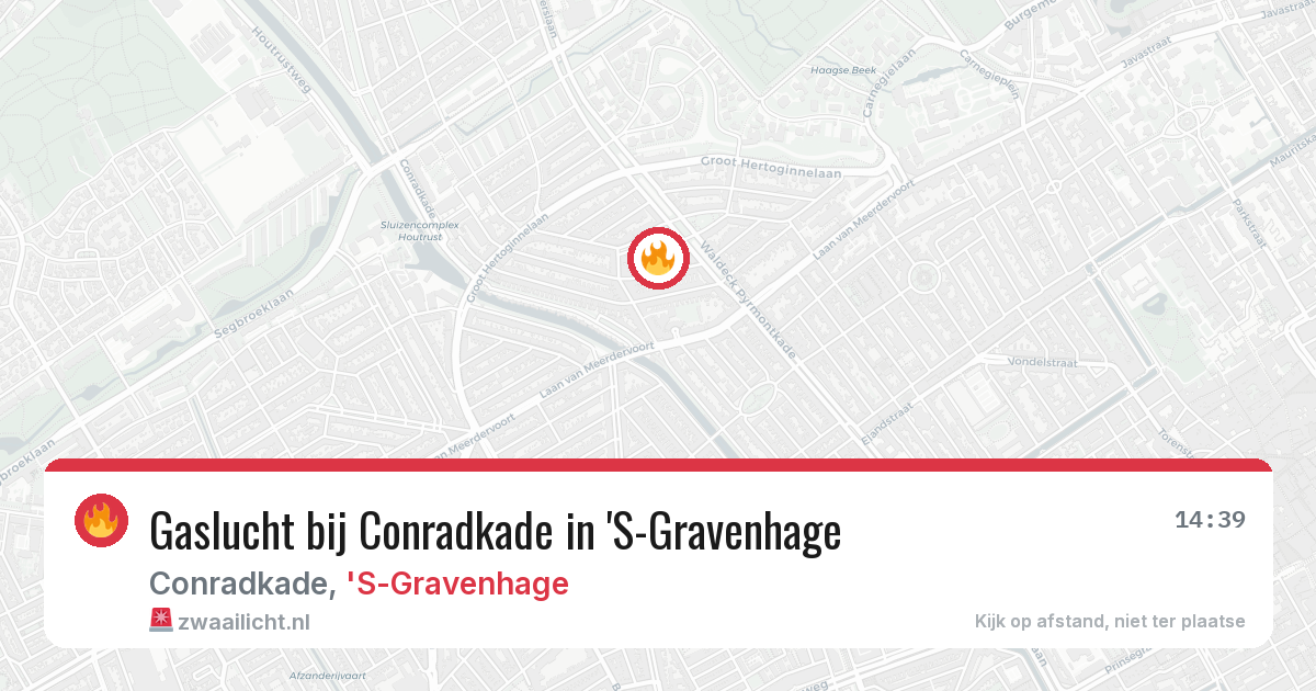 Gaslucht bij Conradkade in 'S-Gravenhage — 6 aug 2026