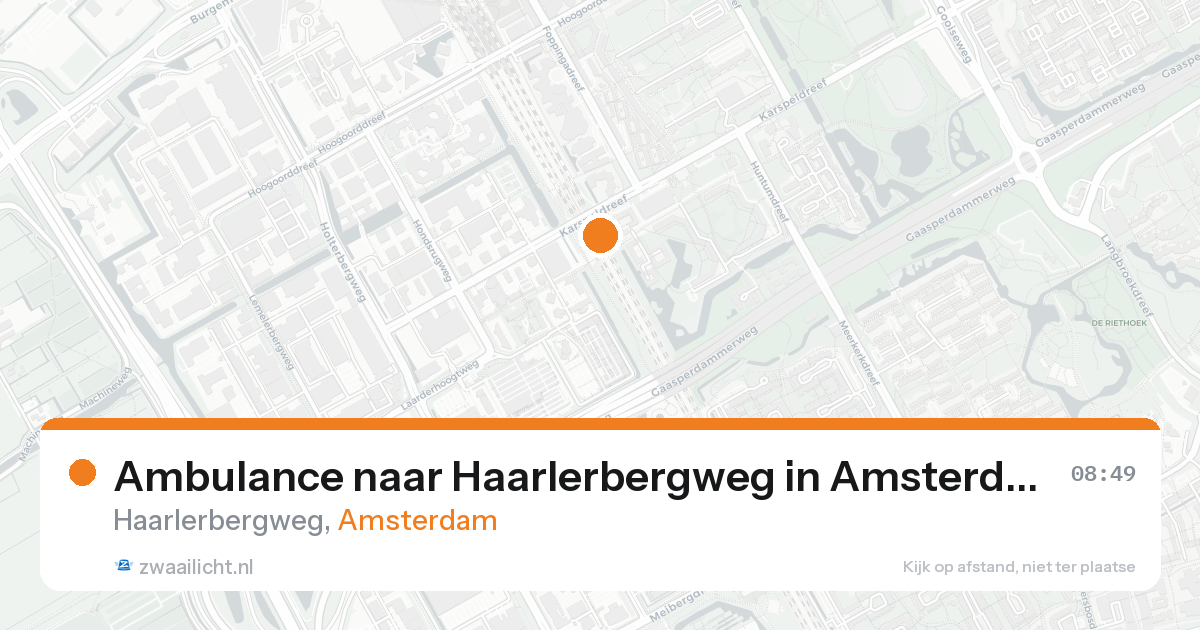 Ambulance naar Haarlerbergweg in Amsterdam — 5 jun 2026