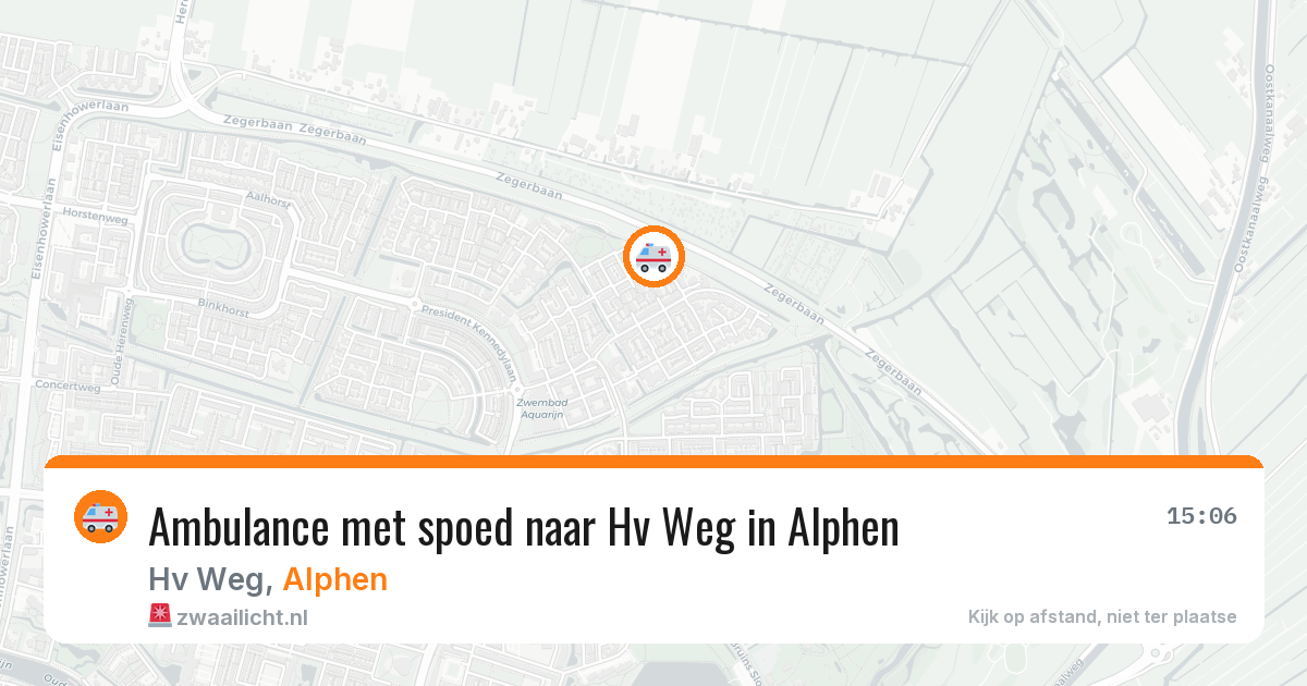 Ambulance met spoed naar Hv Weg in Alphen — 16 mei 2026