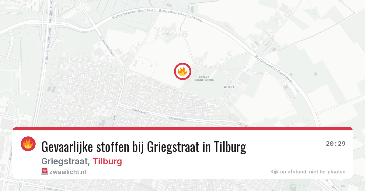 Gevaarlijke stoffen bij Griegstraat in Tilburg — 23 jun 2026
