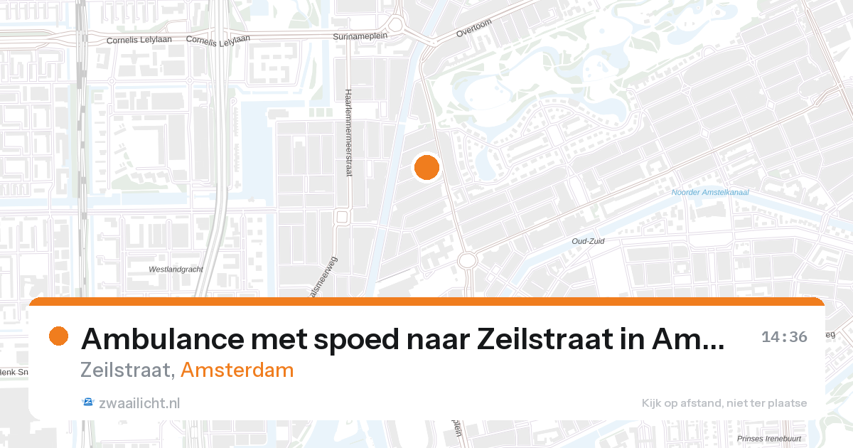 Ambulance met spoed naar Zeilstraat in Amsterdam — 27 aug 2026