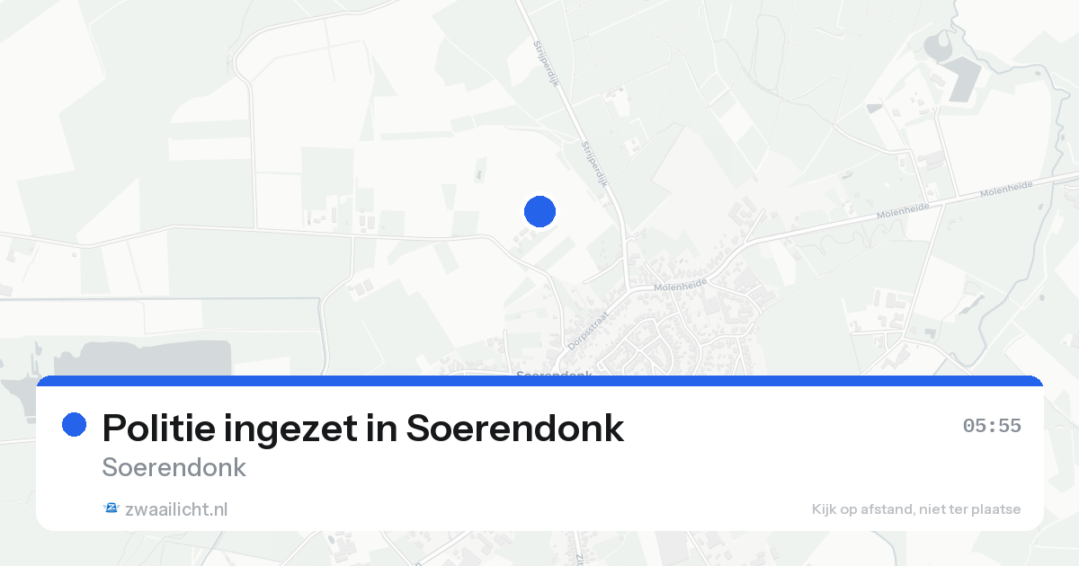 Politie ingezet in Soerendonk — 15 aug 2026 | 🚨 Zwaailicht.nl