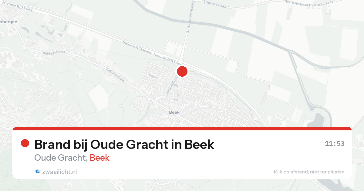 Brand bij Oude Gracht in Beek — 22 aug 2026