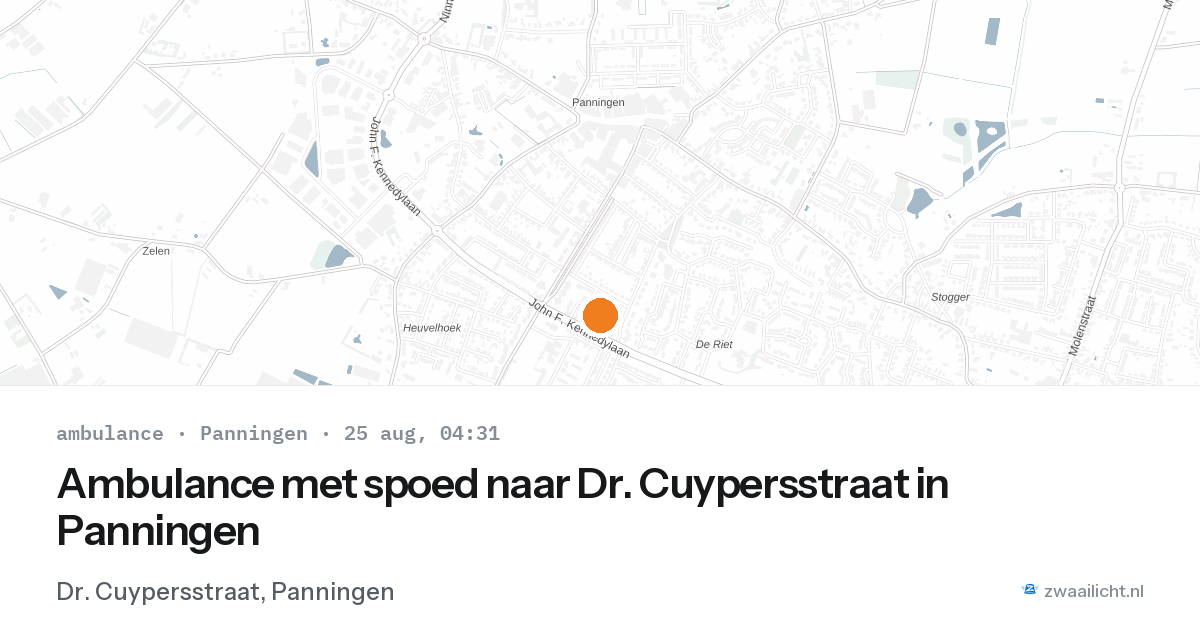 Ambulance met spoed naar Dr. Cuypersstraat in Panningen — 25 aug 2026