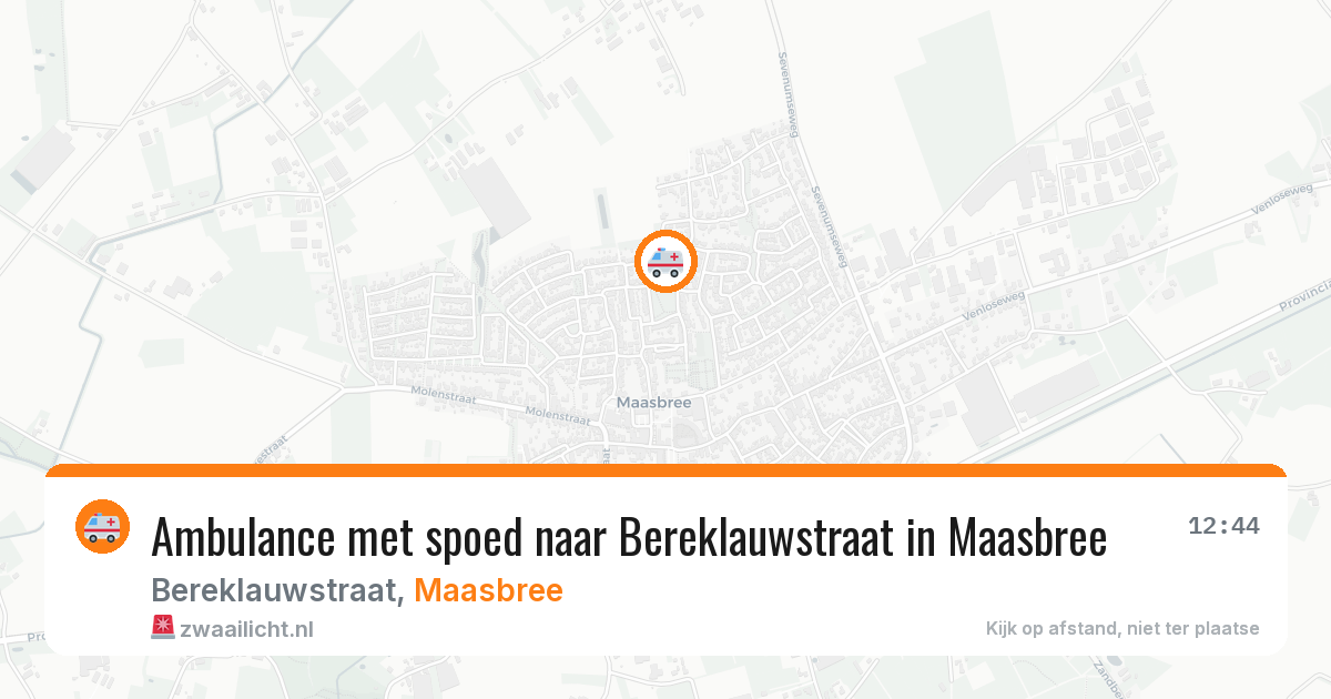 Ambulance met spoed naar Bereklauwstraat in Maasbree — 22 apr 2026